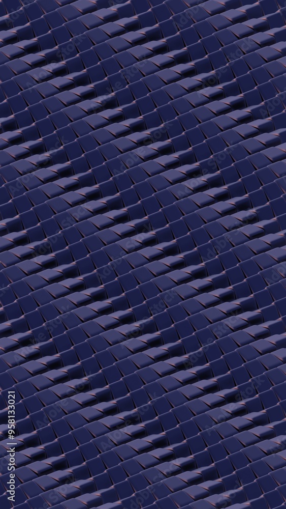 Poster Seamless Abstract Geometric Pattern with Interlocking Dark Blue Tiles
