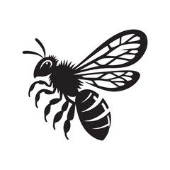 Bees silhouette vector art illustration