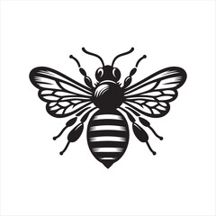 Bees silhouette vector art illustration