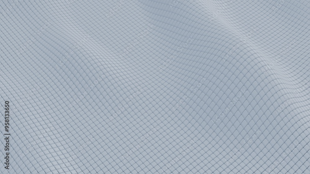 Poster smooth wavy pattern in soft light blue tones