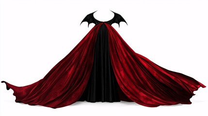 Elegant Vampire Costume Clipart for Halloween Party Featuring Cape Fangs and Gothic Style