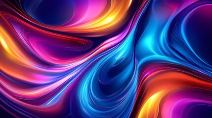Fototapeta premium Vibrant Swirling Abstract Colors with Neon Shades and Radiant Glow in Energetic Design