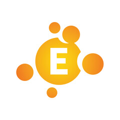 Vitamin e nutrition supplement vector icon. Colorful pill or capsule symbol.