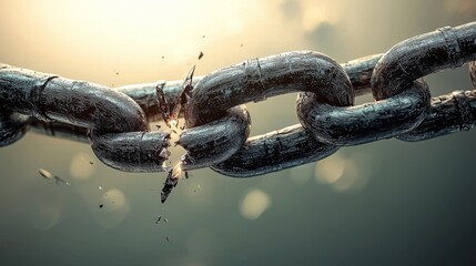 Clean Line Drawing of Broken Chain Link Representing Addiction Recovery on International Overdose Awareness Day