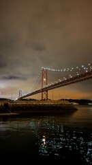 Lisbon bridge at night