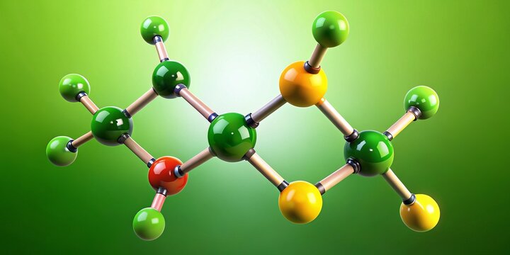 A molecular representation of Chlorine dioxide's elegant structure, comprising one chlorine atom, one oxygen atom, and one double bond.