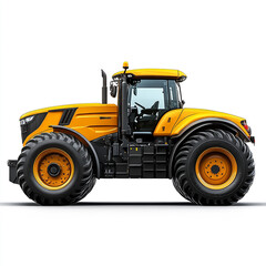 Obraz premium High-quality image of a modern yellow tractor, showcasing powerful design and robust features for agricultural use.