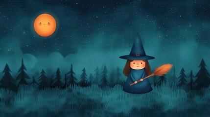 Illustration Cute Little Witch