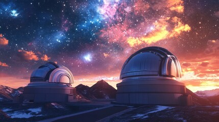 Astronomical Observatory Under Vibrant Night Sky