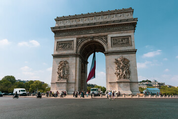 Arc de Triomphe on a sunny day in Paris