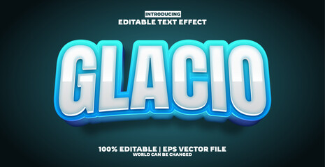 Obraz premium Glacio new editable text effect in new modern trend style