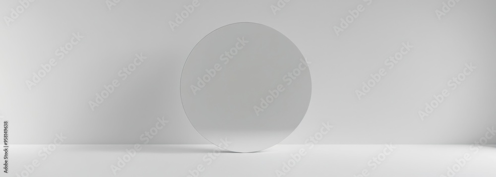 Poster minimalistic 3d rendering of round white object on plain surface