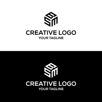 creative letter SBM logo design vector	