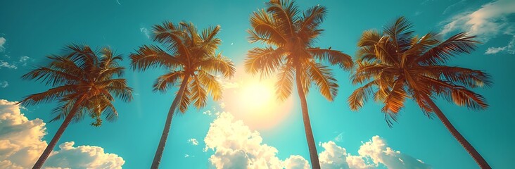Obraz premium Palm Trees and Blue Sky