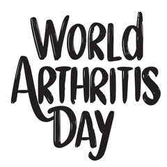 World Arthritis Day text lettering. Hand drawn vector art.