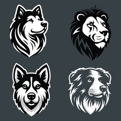 Dog of a Vector of a dog head on white background. Pet. Easy editable layered vector illustration.