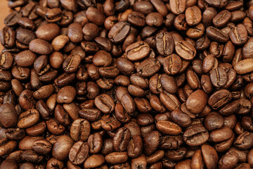 A close up of coffee beans