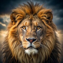 Fototapeta premium Majestic Lion. Portrait of a lion
