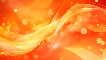 An abstract image featuring vibrant orange and yellow waves with bubbles, creating a dynamic and energetic atmosphere.