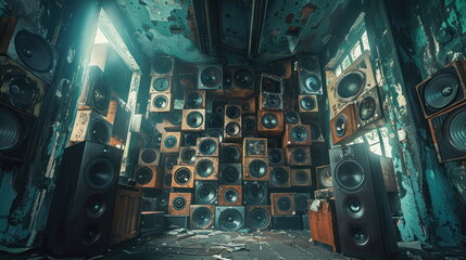 Fototapeta premium Speakers in Room.