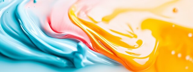 Obraz premium blue, yellow, red, orange swirls intertwined