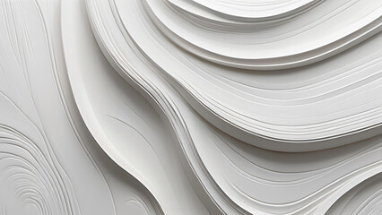 White abstract elegant background wavy white minimalist design with smooth texture, modern and clean concept