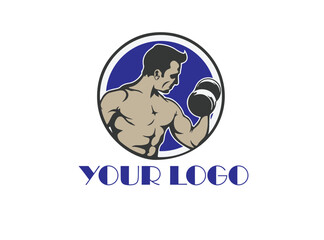 abstract logo design ,body building logo .