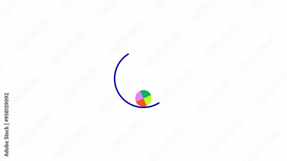 Fototapete checkered circle on swinging arch loading animation. application data animated element 2d abstract 4