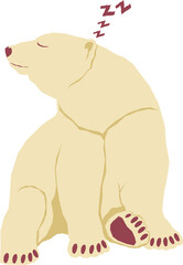 Cartoon illustration of a bear sleeping