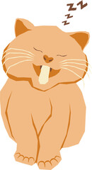 Cartoon illustration of a cat sleeping