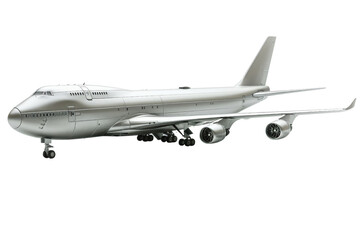 Fototapeta premium A cargo airplane isolated on a white background, featuring its spacious cargo hold and robust build.