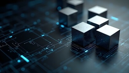 black abstract background with cubes