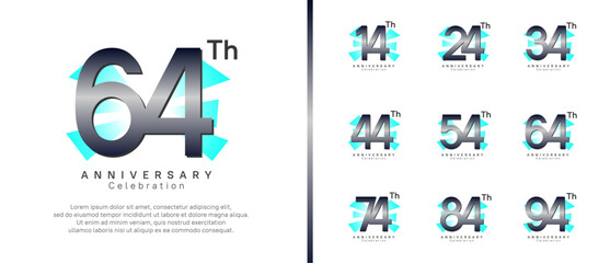 anniversary logo set. vector design black color can be use for celebration moment