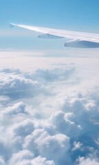 Fototapeta premium Aerial View of Clear Blue Skies and White Fluffy Clouds from Hig