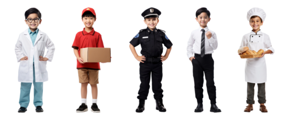 career of kid png cut out element set