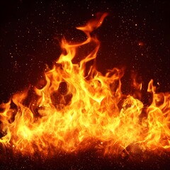 Blazing Inferno of Intense Fiery Flames Erupting with Vibrant Energy and Danger