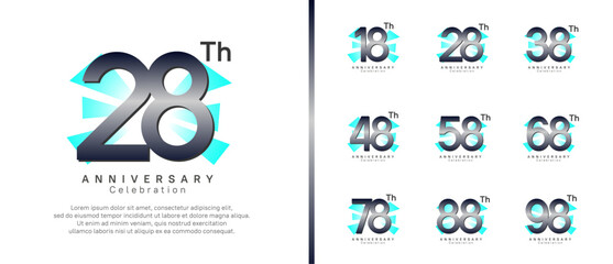 anniversary logo set. vector design black color can be use for celebration moment