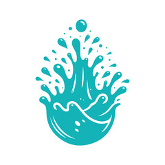 Fototapeta premium blue waves and water splashes