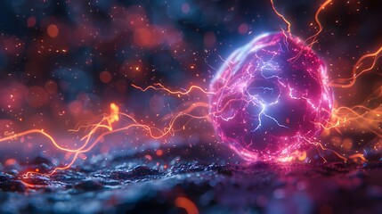 Pink electric lighting, abstract electrical background