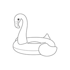 Hand drawn kids drawing Vector illustration inflatable pool ring flat cartoon isolated