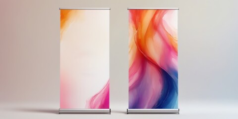 Fototapeta premium Modern Abstract Vertical Banners on Gradient White Background wi