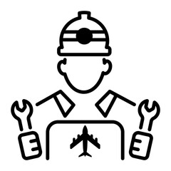 An online style icon of aircraft engineer 