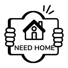 Homelessness icon in line style