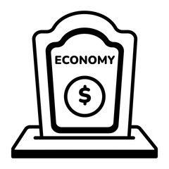 A linear style icon of economy loss 