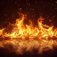 Fototapeta premium Raging Inferno of Intense Flames Burning with Fiery Ferocity and Destructive Power