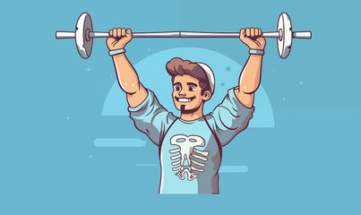 Naklejka premium Raising awareness for World Osteoporosis Day. Let's prioritize bone health and support each other in building stronger futures, flat colors, and minimal no shading, light background