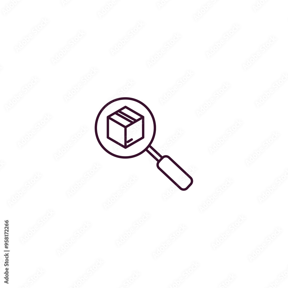Poster inspection outline icon. linear vector from delivery concept. thin line inspection icon isolated on 