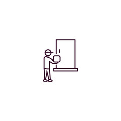 delivery to the door outline icon. Linear vector from delivery concept. Thin line delivery to the door icon isolated on white background