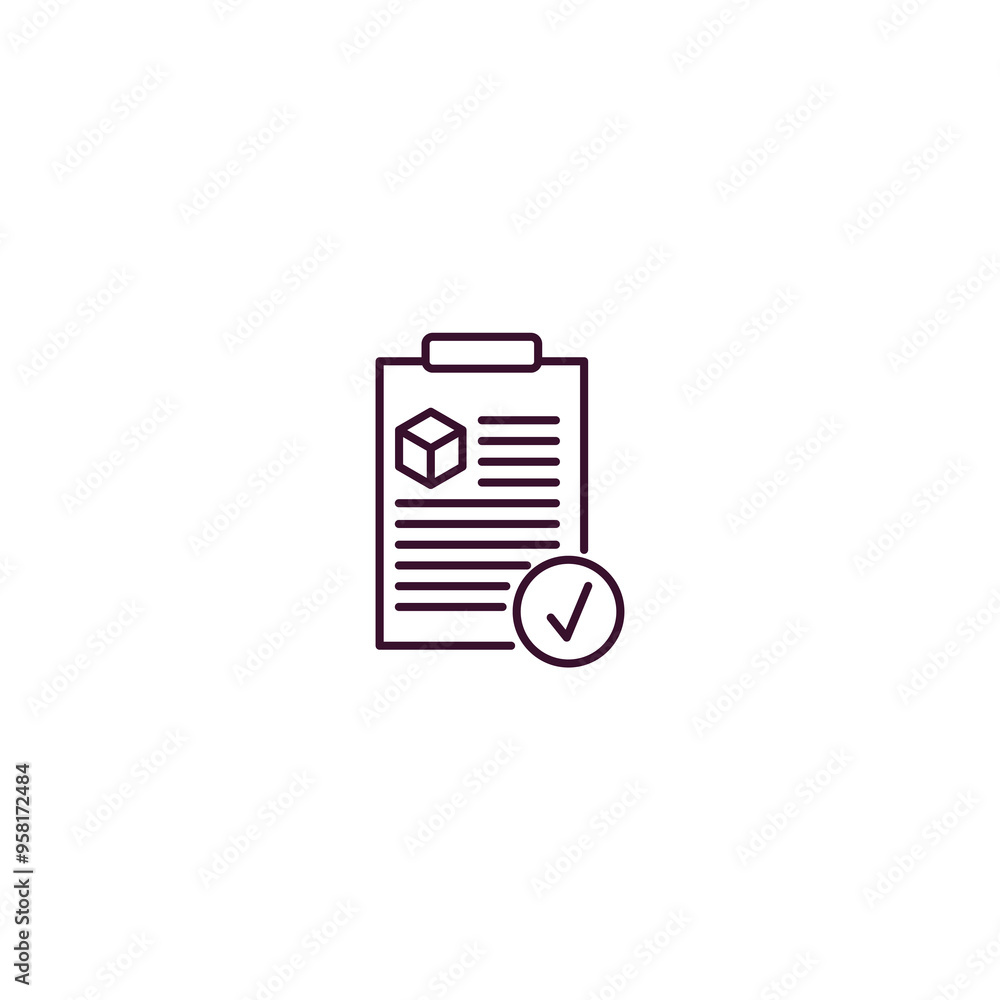 Poster delivery list outline icon. linear vector from delivery concept. thin line delivery list icon isolat