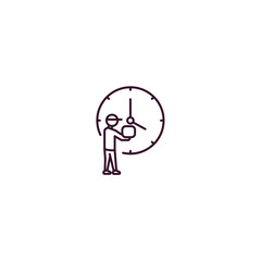 delivery time outline icon. Linear vector from delivery concept. Thin line delivery time icon isolated on white background